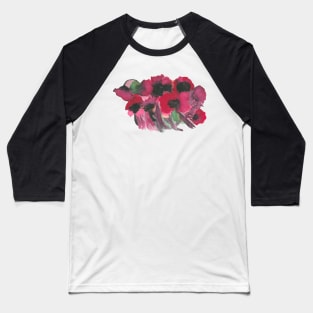 Abstract Flowers Watercolor Painting Baseball T-Shirt